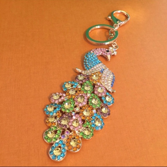 ❤️❤️❤️NEW multi-color large peacock purse charm❤️❤️❤️ - Picture 8 of 9